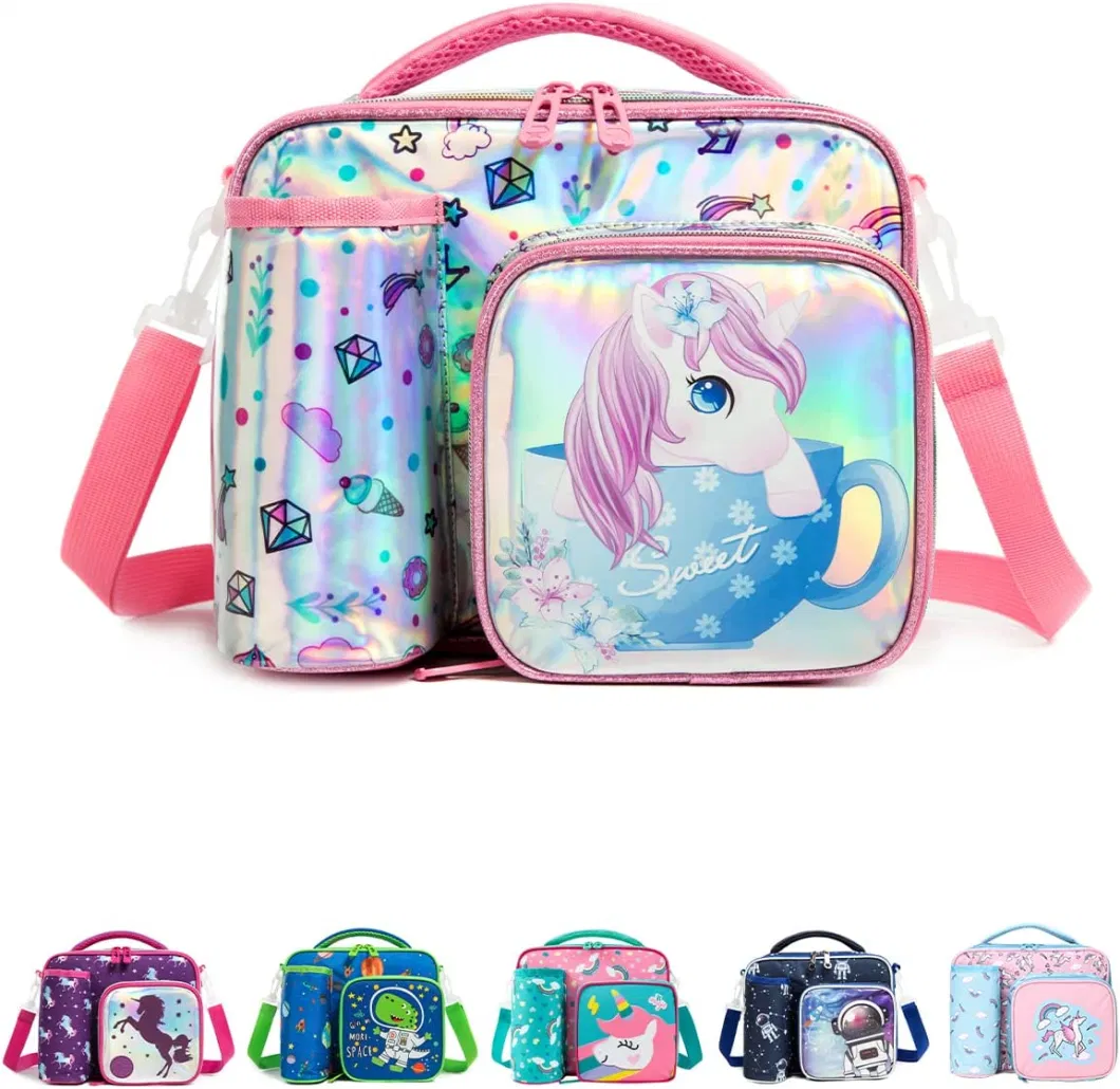 Kids Lunch Box Insulated Soft Bag Mini Cooler Back to School Thermal Meal Tote Kit for Girls, Boys