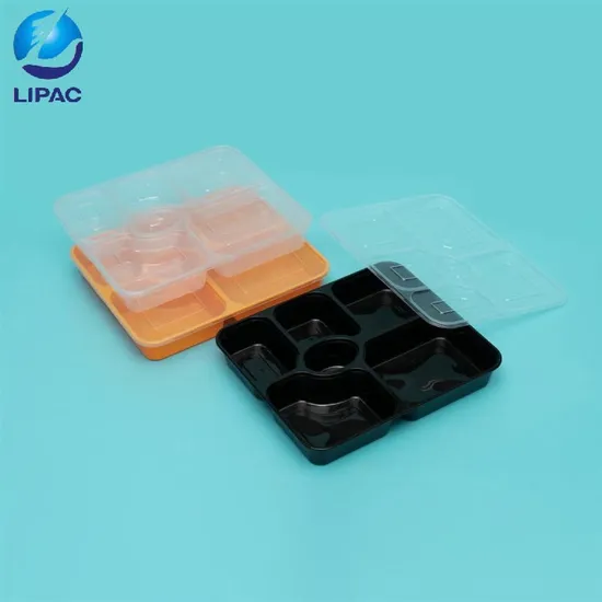 Disposable Transparent Fruit Boxes Plastic Lunch Box with 3 Compartments Customized PP Industrial Packaging Printing
