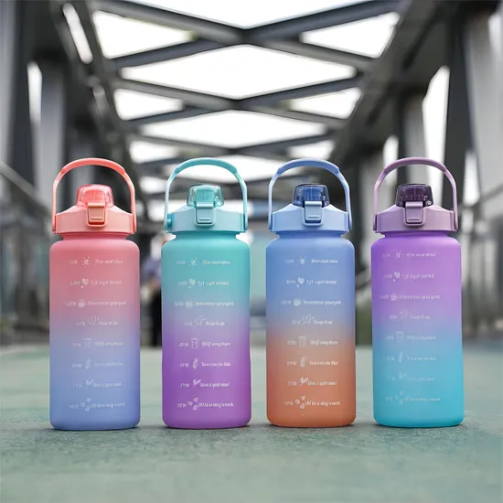 Gradient Color Frosted 1300ml Water Bottle Large-Capacity Sports Plastic Cup
