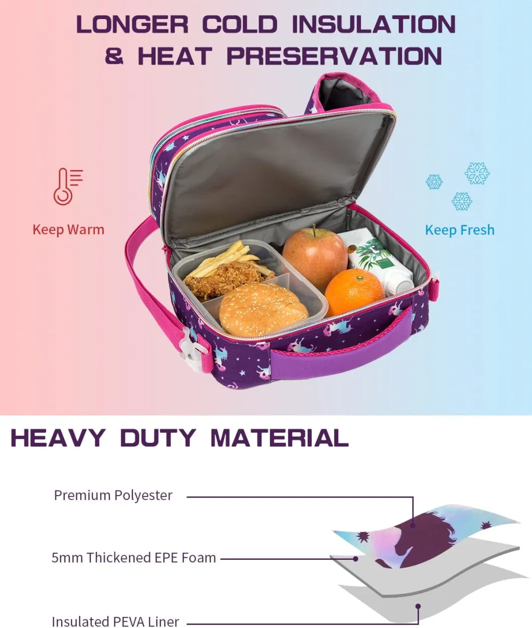 Kids Lunch Box Insulated Soft Bag Mini Cooler Back to School Thermal Meal Tote Kit for Girls, Boys