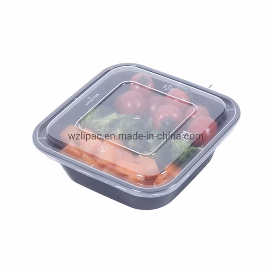 Disposable Transparent Fruit Boxes Plastic Lunch Box with 3 Compartments Customized PP Industrial Packaging Printing