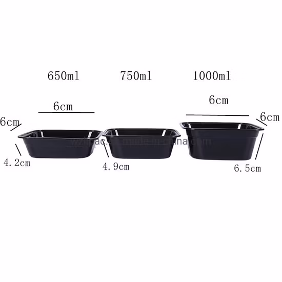 Disposable Transparent Fruit Boxes Plastic Lunch Box with 3 Compartments Customized PP Industrial Packaging Printing