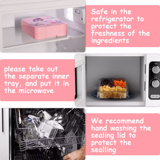 Aohea 새로운 디자인 재사용 가능 내구성 및 누출 방지 Tritan 어린이 점심 도시락 상자