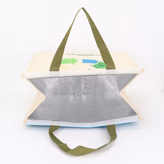 인쇄되는 로고를 가진 주문 RPET 비 길쌈된 큰 냉각기 열 끈달린 가방